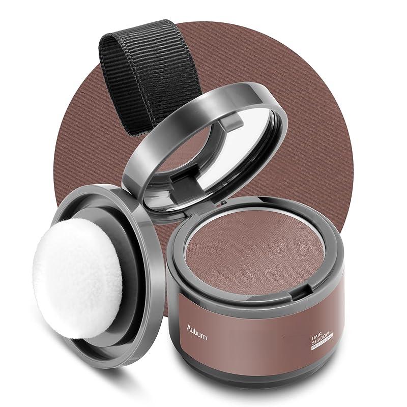 Root Touch Up Powder,Root Cover Up Hairline Shadow Powder,Auburn Thinning Women Eyebrows, Coverage Touch Up Powder Men Beard Line,Bald Spots (Auburn)