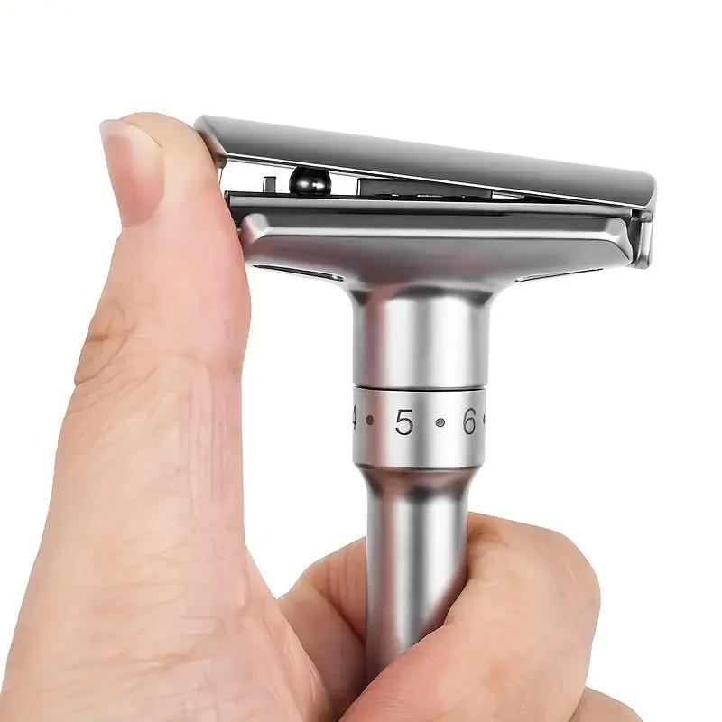 Men's Safety Razor, Adjustable Durable Sharp Shaving Razor, Fits All Double Edge Razor Blades, Men's Care Tool for Daily Use