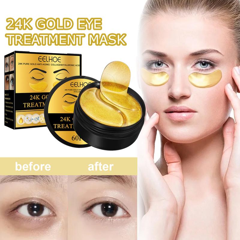 24k Gold under Eye Patch, Moisturizing Eye Mask for Soothing Dry Skin, Hydrating Personal Eye Skin Care Supplies for Daily Use, Spring Comfort Skincare, Mother's Day Gift Moisturizer Moisture Hydrate