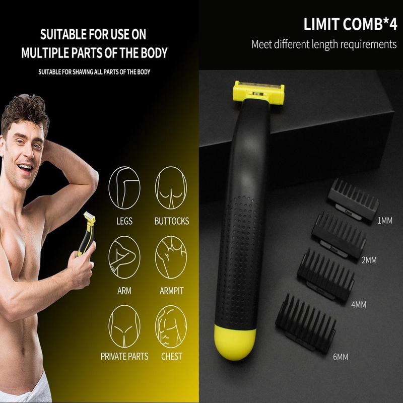 Electric Shaver, Wet and Dry Use Electric Shaver, USB Rechargeable Body Hair Trimmer, Professional Hair Removal Tool for Women & Men, Christmas Gift