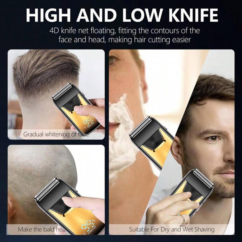 Electric Shaver Machine, Professional Rechargeable Portable Shaver, 3d Floating Trimmer Head, Beard Shaver for Long Lasting Battery Life, Christmas Gift