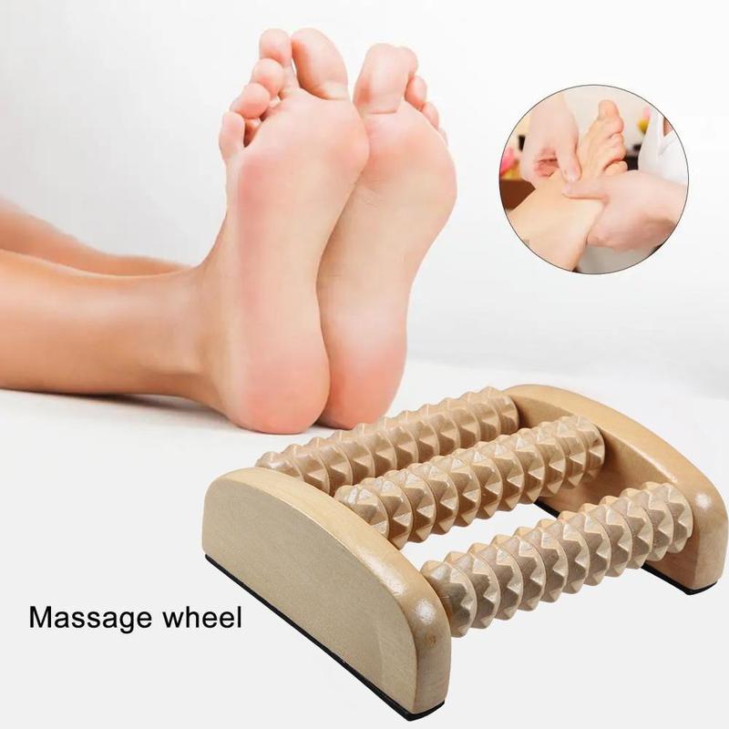 Wooden Foot Massage Roller, Professional Grooved Muscle Massage Tool, Natural Wood Massage Tool for Foot Muscle Massage Relaxation