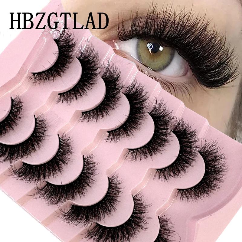 Mink Lashes Natural Look False Eyelashes Wispy Cat Eye Lashes Fluffy 3D Mink Lashes Natural Fake Lashes Strip Lashes Pack 7Pairs HBZGTLAD