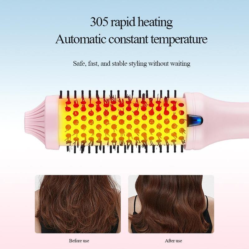 Electric Heated Hair Curling Brush, Fast Heating Negative Ion Hair Curler, Professional Hair Styling Tool for Home & Salon Use