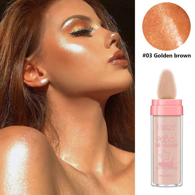 3Color Polvo De Hadas Fairy Dust Highlight Powder Full Body Contouring&Clavicle Pearlescent for Halloween party Makeup Glitter Bronzer Pigment