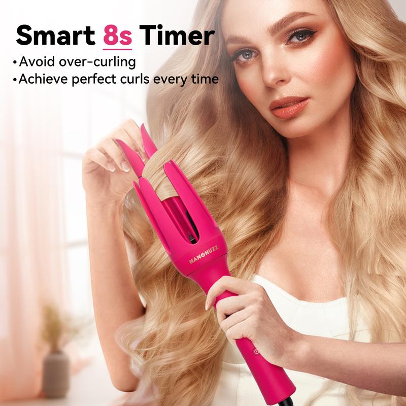 3 in 1 Automatic Curling Iron for Beach Waves, Professional Anti Tangle Automatic Hair Curler with 3 Heat Setting & Timer Alert, Fast Heating, Dual Anti-Scald Ceramic Curling Wand for Easy Curly Hair Styling Comfort