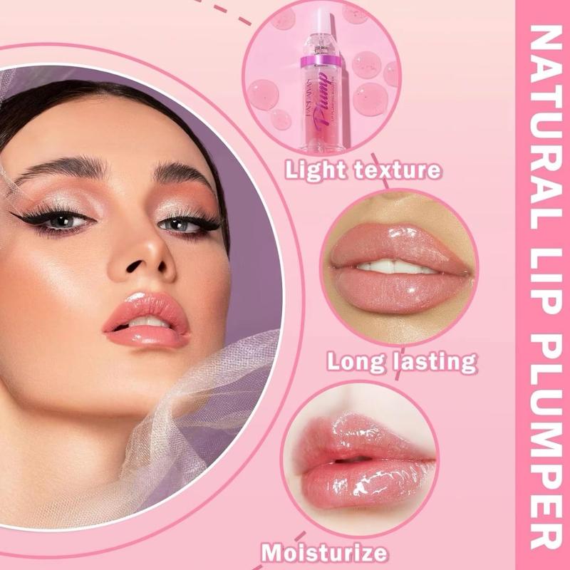 Plumper Glossy Lipstick, Lifter Gloss, Volumizes, High-Shine, Plump& Pout Peppermint Oil Lipgloss Lip Plumper Cosmetic Lip Care