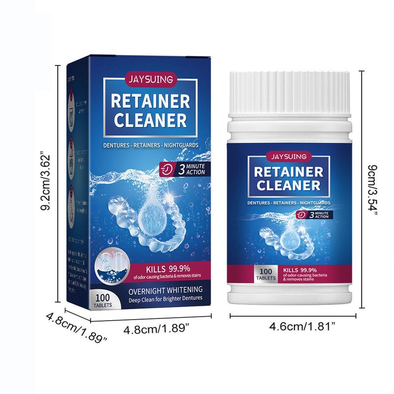 Retainer Cleaner, 100pcs box Denture Cleaner, Oral Care Products for Men & Women, Denture Care Products for Daily Use