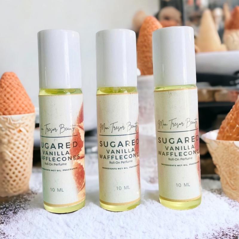 Sugared vanilla waffle cone Body Oil Roll-on, roll on moisturizer, cruelty free roll-on bodyoils vanilla scent