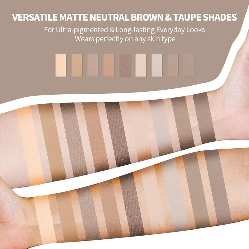 9 Colors Matte Naked Eyeshadow Palette Neutral Nude Smoky Eye Shadow Pallet Gray Taupe Brown High Pigmented Ultra-Blend-able eyeshadow makeup Smooth Waterproof Compact Daily Gift Lightweight Powder Smokey Cosmetic