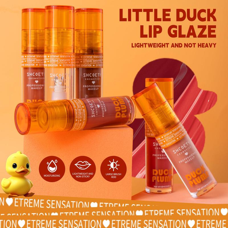 Duck Lip Gloss Set, 6 Counts box Moisturizing & Nourishing Lip Gloss, Glossy Lip Glaze, Plumping Lip Oil for Girls & Women