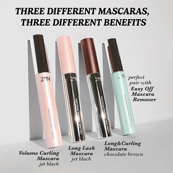 2aN Long Lash Mascara - Official Product Korean Telescopic Lift Mascara Black Volume and Length Waterproof Mascara K Beauty Makeup (0.26 oz)