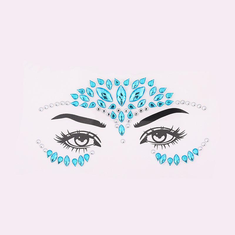 Rhinestone Face Stickers, 6 Counts set Self Adhesive Face Decals, Face Decoration Stickers, Makeup Accessories for Women & Girls