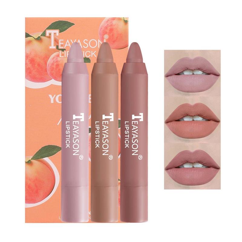 Music Festival Makeup, 3pcs set Crayon Matte Lipstick, Long Lasting Easy Color Lipstick, Hydrating Matte Lip Gloss for Girls & Women, Lip Care Products