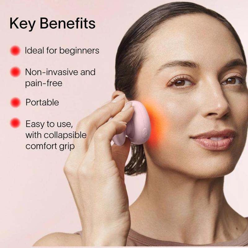 Red & Infrared Light Therapy Mini for Face and Body with Therapeutic Warmth - for Wrinkles, Fine Lines, Blemishes, Dark Spots, and De-Puffing