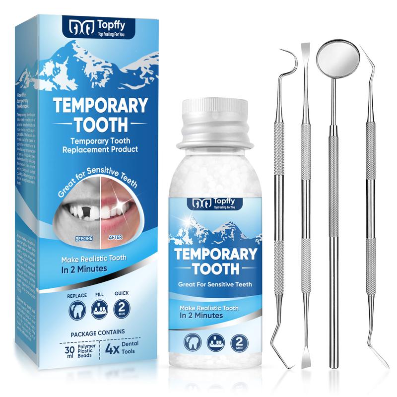 Tooth Repair Kit, Moldable Tooth Filling Repair Kit with 4 Dental Tool, Dental Care Kit Fixing The Missing and Broken Replacements, DIY Natural Filling Fake Teeth,Smile Confidently Again