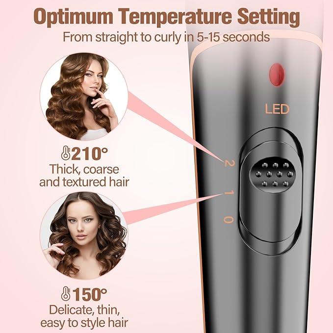 BESTOPE PRO 5 in 1 Curling Wand Set - 3 Barrel Hair Crimper with 4 Interchangeable Ceramic Curling Irons(0.35”-1.25”), Instant Heat Up, Storage Bag & Heat Protective Glove & 2 Clips Adjustable Curler straightening brush Gift  christmas 2024 ornament