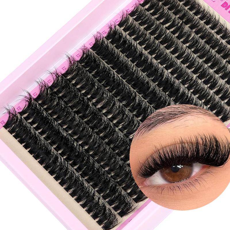 Back To School Natural Look Eyelash Extensions, 260pcs box Self Grafting Mixed Length Fluffy Individual Lashes with Lash Bond & Seal & Lash Tweezers, Eye Makeup Product for Women & Girls Lashes Extension Kit, Fall Gift, Makeup Set, Christmas Gift