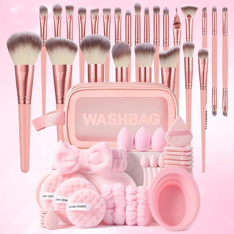 Face Wash Makeup Tool Set, 51pcs Portable Travel Facial Makeup Cleansing Tool Kit, Facial Makeup Tools For Daily Use