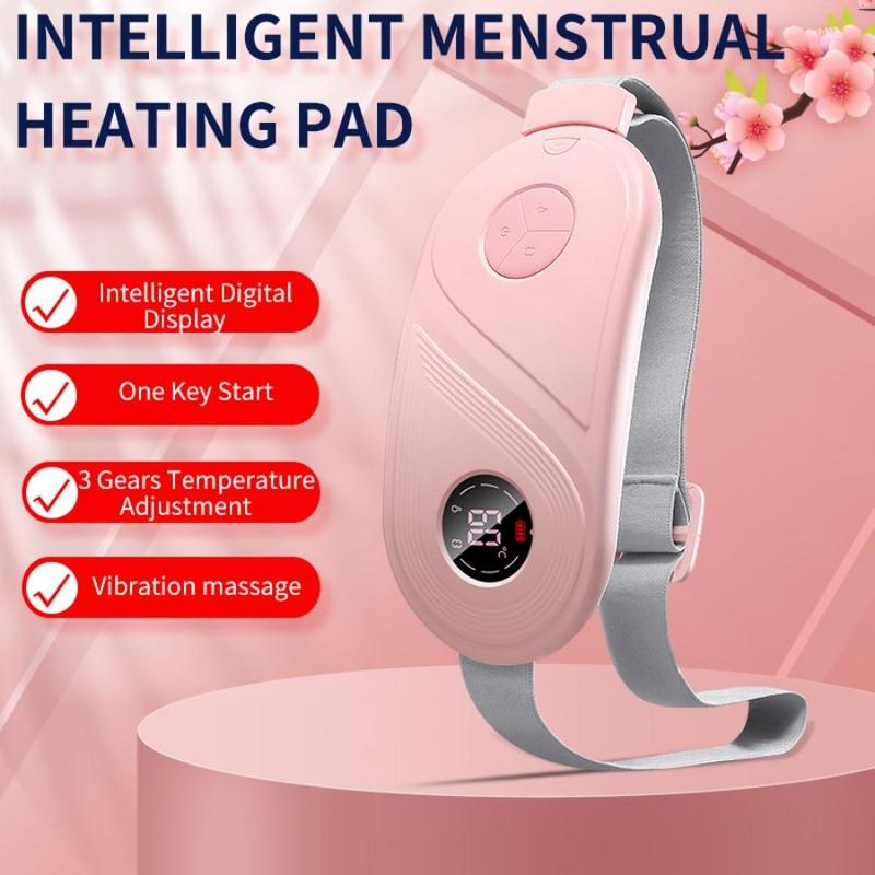 Wireless Abdominal Heating Pad, 1 Box Wireless Uterus Warmer Belt with 3 Temperature Adjustment & 3 Massage Mode, Portable Back Or Abdominal Massager