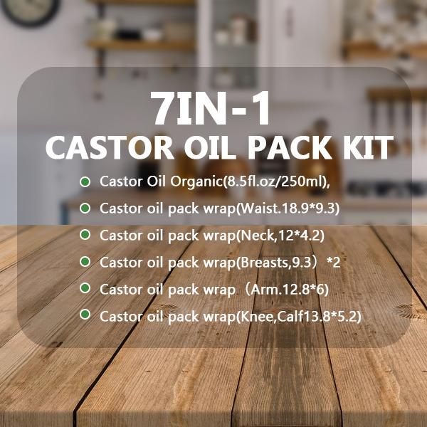 7pc  Sponsored  Pure Cold Pressed Castor Oil - Big 8.5 fl oz Bottle - Unrefined & Hexane Free