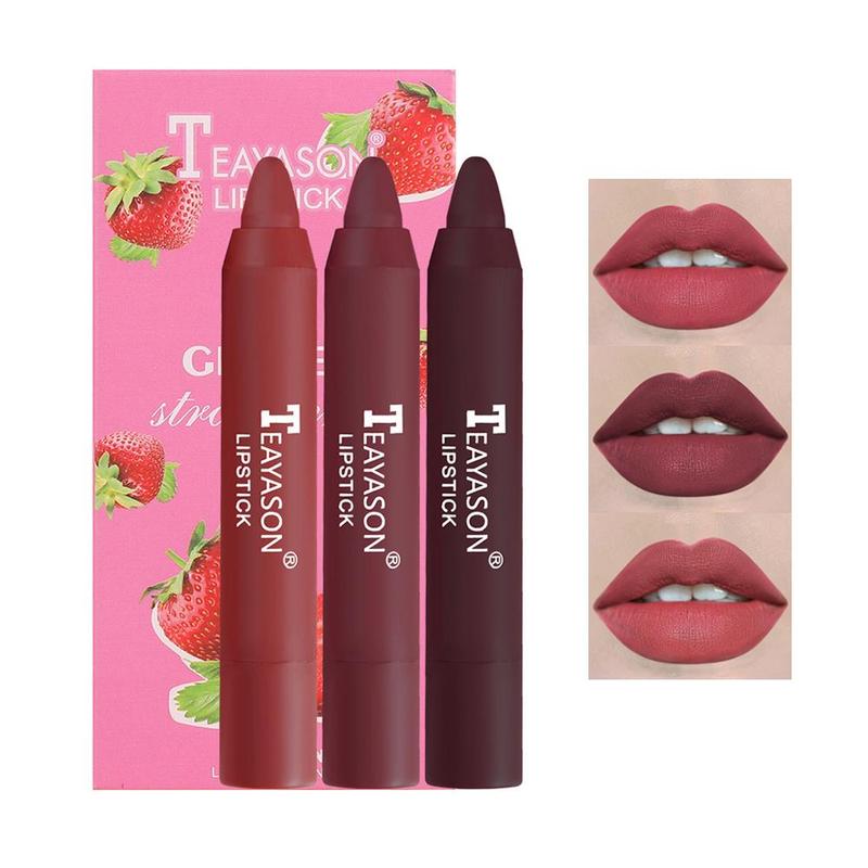 Music Festival Makeup, 3pcs set Crayon Matte Lipstick, Long Lasting Easy Color Lipstick, Hydrating Matte Lip Gloss for Girls & Women, Lip Care Products