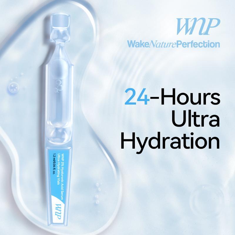 WNP Ultra-Hydrating Serum-Vegan|3% Hyaluronic Acid Glass Skin Single-Use Vials Skincare Comfort