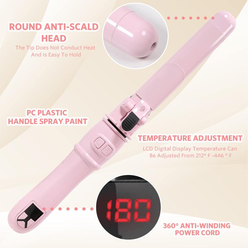 AILIYZ Rotating Curling Iron - Pink Sunset