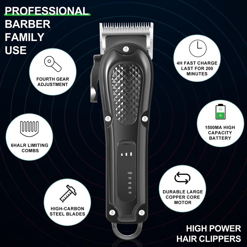  Cordless Beard  hair Trimmer for Men - Rechargeable Grooming Kit for Facial Hair - Beard Trimmer & Groomer