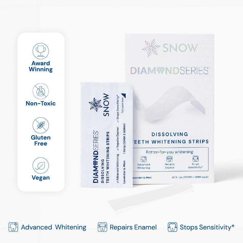 3PACKS!!! SNOW Diamond Teeth Whitening Strips | Gentle & Enamel Safe White Strips for Teeth Whitening | at-Home Dental Hygiene & Tooth Care for a White Smile