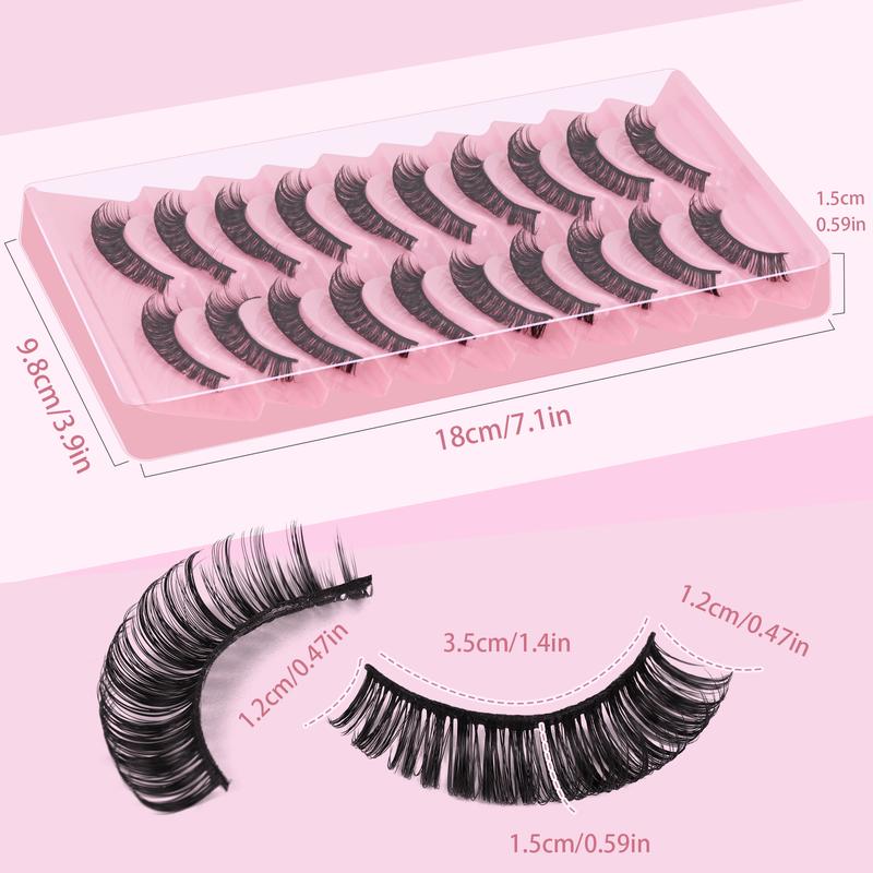 UILULU Eyelash Extension Fluffy  Extensions Daily Makeup Eyelash Extensions 10 Pairs Eyelashes  Lashe Extension D Curl Pack Eyelashes Extensions