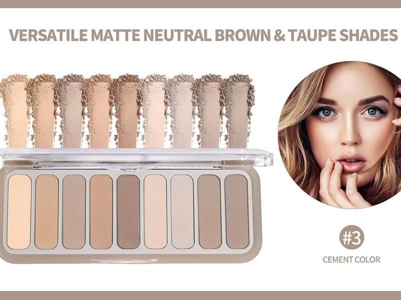 9 Colors Matte Naked Eyeshadow Palette Neutral Nude Smoky Eye Shadow Pallet Gray Taupe Brown High Pigmented Ultra-Blend-able eyeshadow makeup Smooth Waterproof Compact Daily Gift Lightweight Powder Smokey Cosmetic