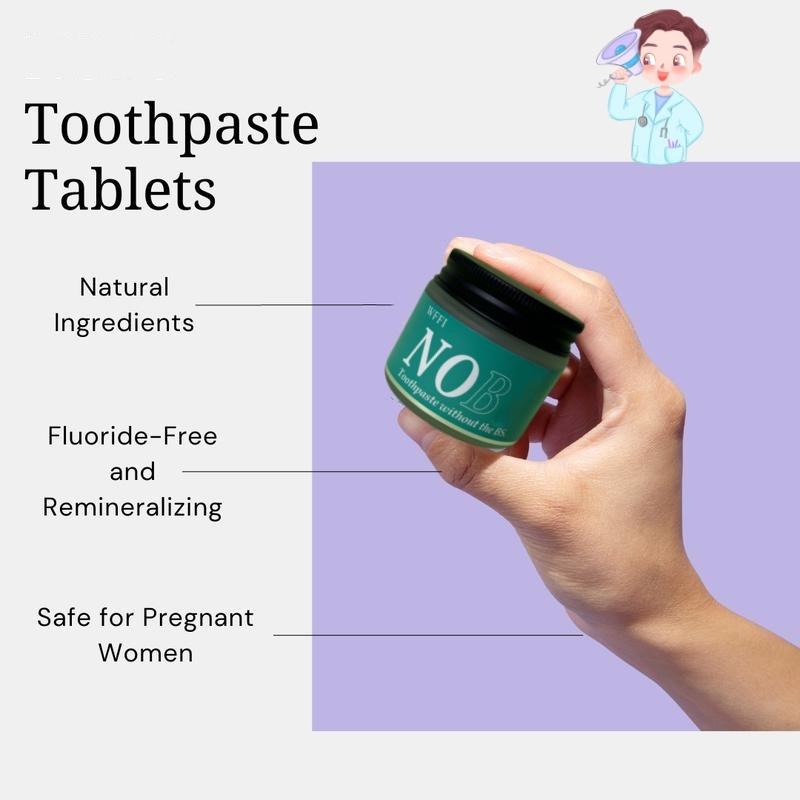 Toothpaste tablets, oral care, keep your mouth fresh for a long time, chewable, travel size for easy carrying. （62 tablets）