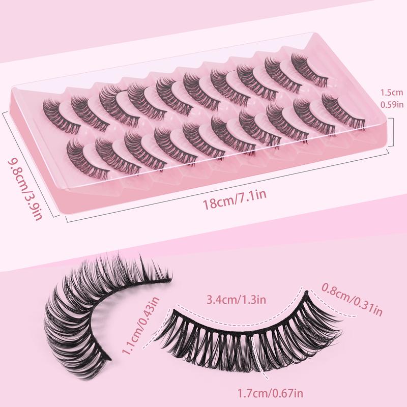 UILULU Eyelash Extension Fluffy  Extensions Daily Makeup Eyelash Extensions 10 Pairs Eyelashes  Lashe Extension D Curl Pack Eyelashes Extensions