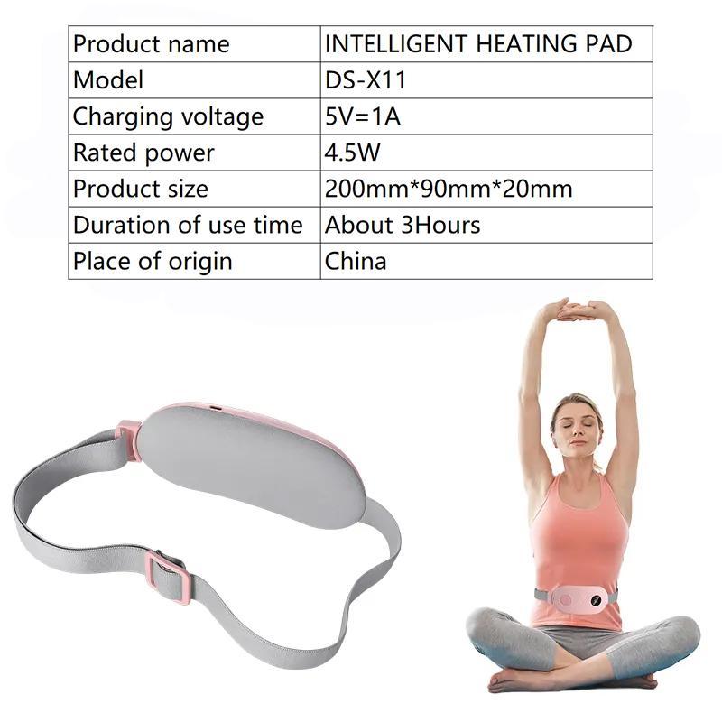 Wireless Abdominal Heating Pad, 1 Box Wireless Uterus Warmer Belt with 3 Temperature Adjustment & 3 Massage Mode, Portable Back Or Abdominal Massager