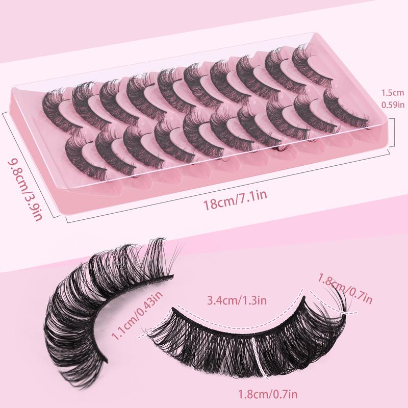 UILULU Eyelash Extension Fluffy  Extensions Daily Makeup Eyelash Extensions 10 Pairs Eyelashes  Lashe Extension D Curl Pack Eyelashes Extensions