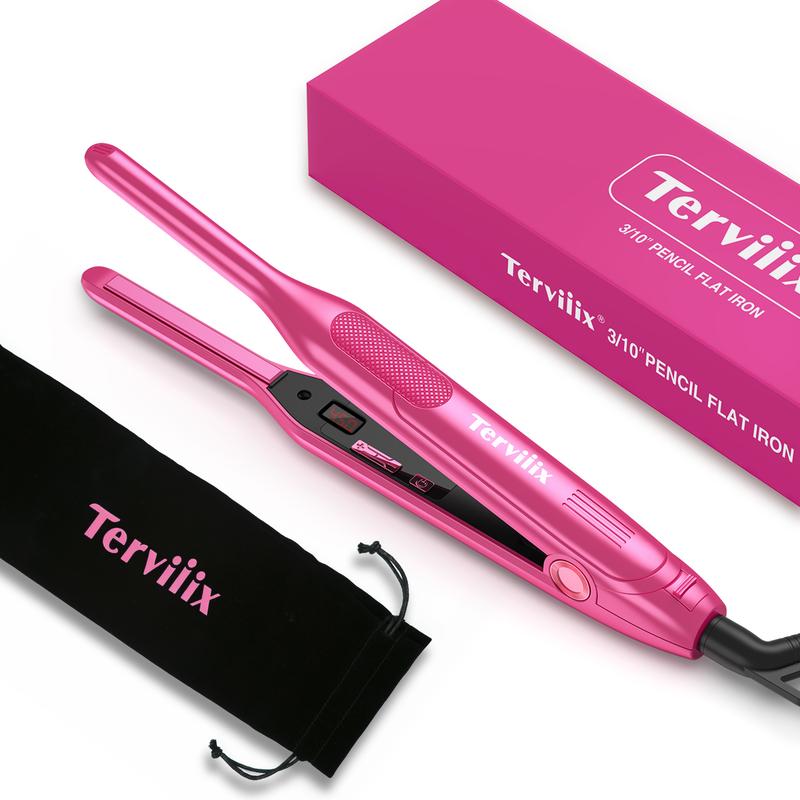 Terviiix Pencil Flat Iron Smooth Comfort, 3 10 Inch Small Hair Straightener for Pixie Short Hair & Edges