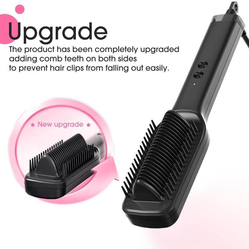 Umitec Hair Straightener Comb for Frizz-Free Hair with 5 Temp Settings & Dual Voltage Negative ion Salon Hair Brush Comfort