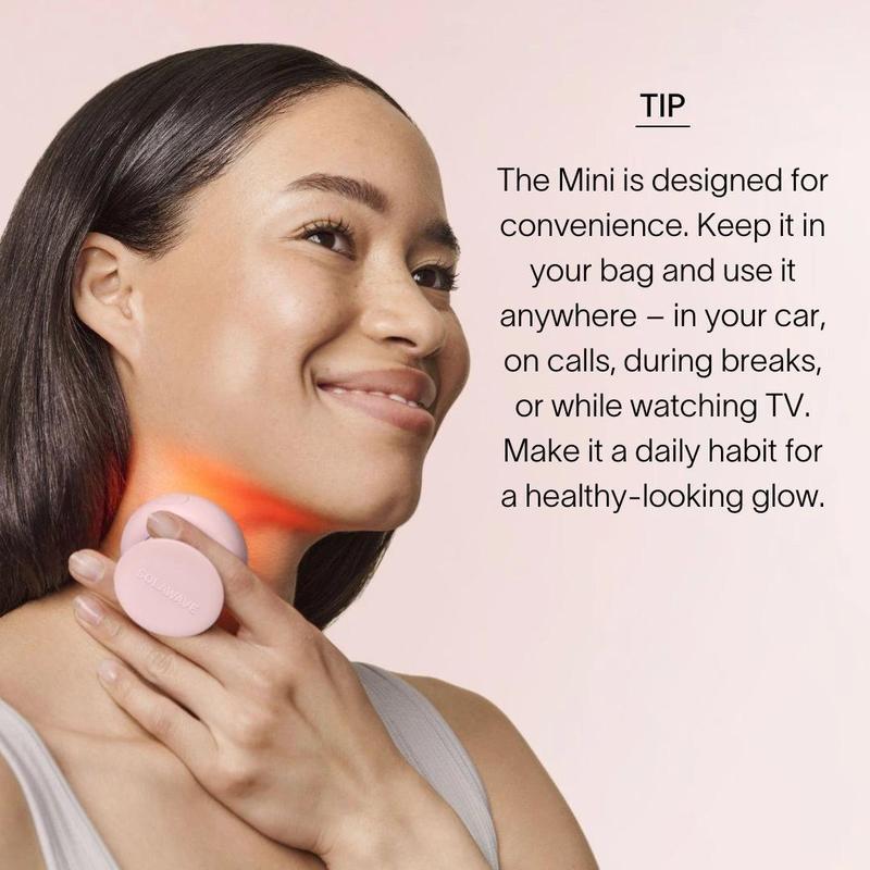 Red & Infrared Light Therapy Mini for Face and Body with Therapeutic Warmth - for Wrinkles, Fine Lines, Blemishes, Dark Spots, and De-Puffing