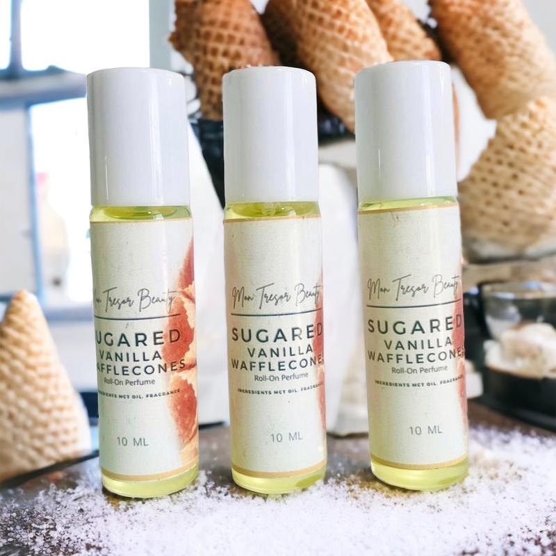 Sugared vanilla waffle cone Body Oil Roll-on, roll on moisturizer, cruelty free roll-on bodyoils vanilla scent