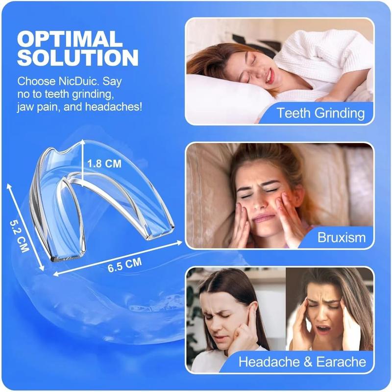 Mouth Guard for Grinding Teeth at Night with 12 Cleaning Tablets, Moldable Mouthguards for Grinding of Teeth, Professional Night Guards for Teeth Grinding, Mouth Guard for Sleeping 1 Size  4 Pcs.