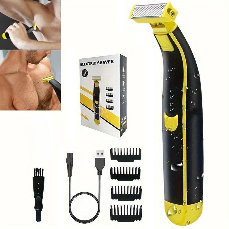 Electric Shaver, Wet and Dry Use Electric Shaver, USB Rechargeable Body Hair Trimmer, Professional Hair Removal Tool for Women & Men, Christmas Gift