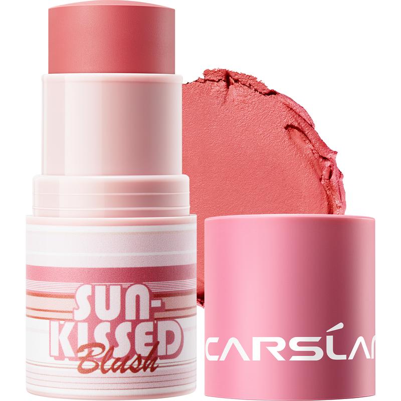 CARSLAN Sun-Kissed Blush Stick Vegan Natural Plant Formula Blendable Lightweight Non-greasy Creamy For Eyes, Lips & Cheeks