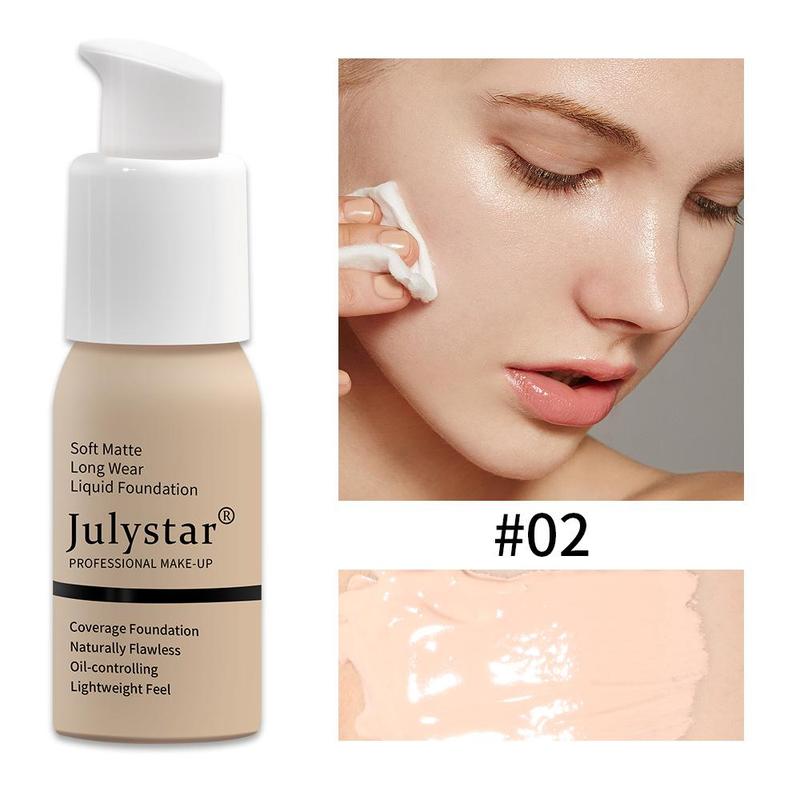 Soft Matte Long Lasting Foundation, Lightweight Feel Oil Control Foundation, Natural Concealing Liquid Foundation, Full Coverage Makeup Cream