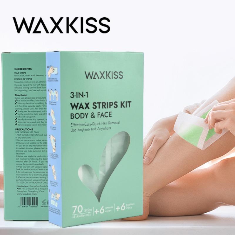 Wax Strips Kit, 70pcs box Painless Waxing Strips & 6 Wax Pre Wipes & 6 Wax Post Wipes, Body Care Products for Women & Men