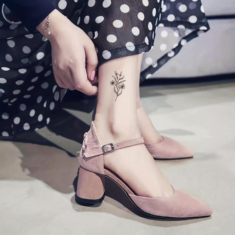 Flower Pattern Temporary Tattoo Sticker, 30pcs set Fashion Temporary Tattoo Sticker, Body Art Sticker for Women & Men