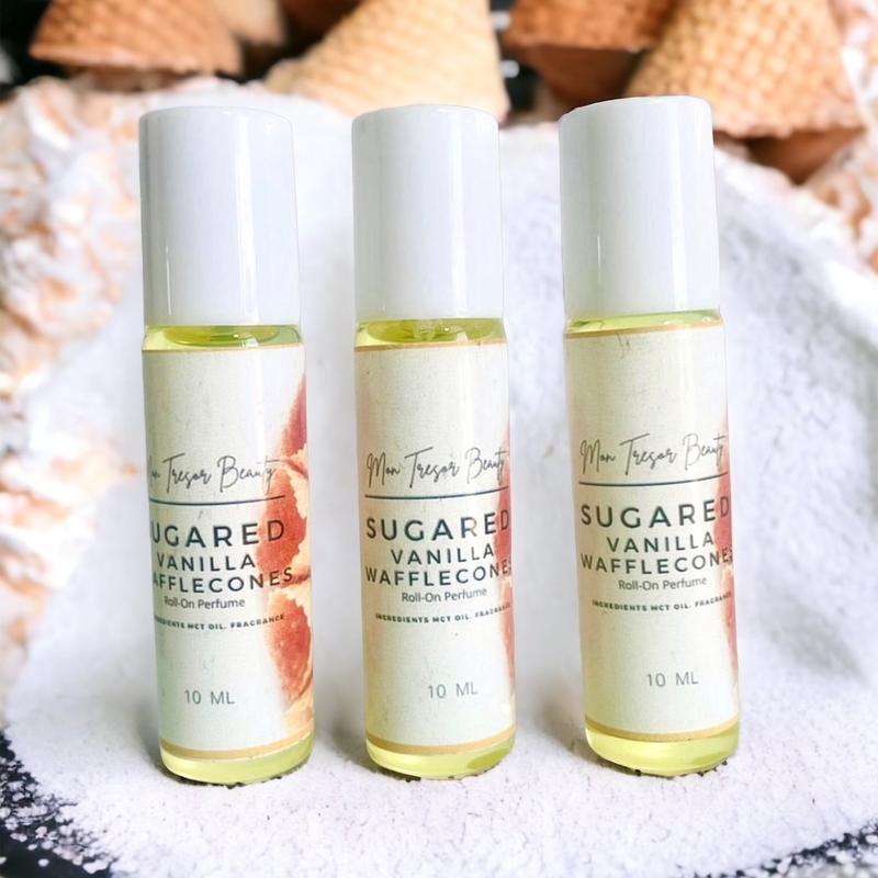 Sugared vanilla waffle cone Body Oil Roll-on, roll on moisturizer, cruelty free roll-on bodyoils vanilla scent