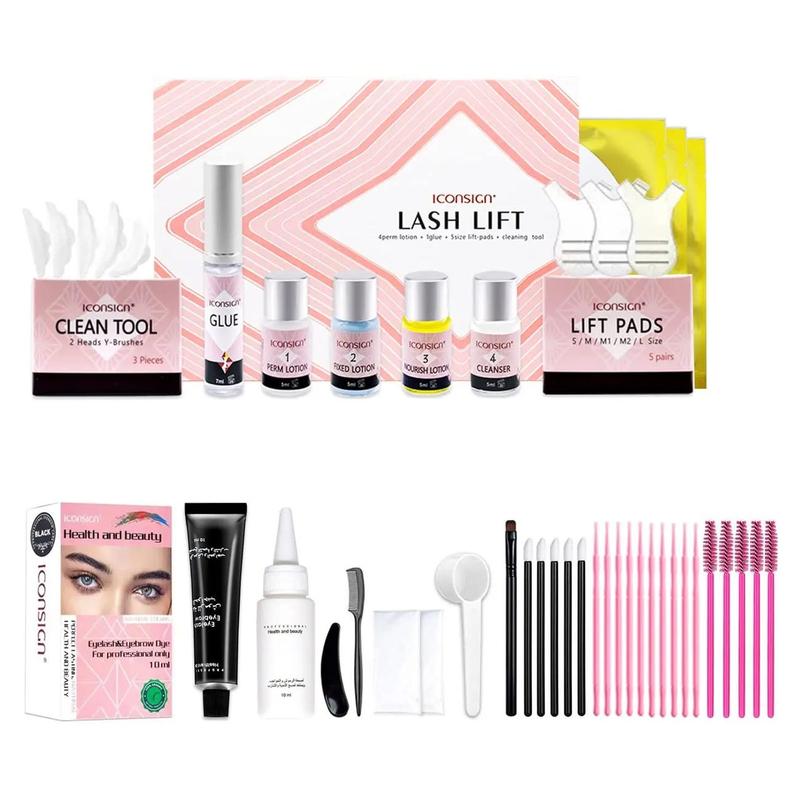 Professional Lash Lift Kit, 1 Set 3 in 1 Eyelash Perm Kit, Quick Lifting & Voluminous Coloring with Complete Tools for Salon Grade Home DIY