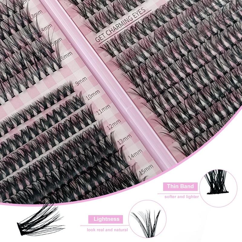 Individual False Eyelashes Kit, 640pcs Mixed Length & Styles Natural Look Eyelash Extensions with Tools, Self Grafting Curl Eyelashes, Eye Makeup Tool, Christmas Gift