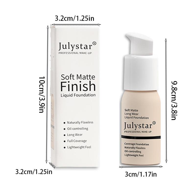 Soft Matte Long Lasting Foundation, Lightweight Feel Oil Control Foundation, Natural Concealing Liquid Foundation, Full Coverage Makeup Cream